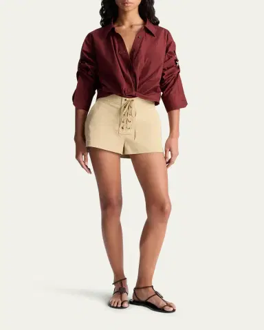 A.L.C. Leo Gathered Button-Front Top | Thumbnail 2