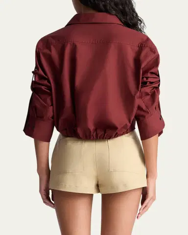 A.L.C. Leo Gathered Button-Front Top | Thumbnail 3