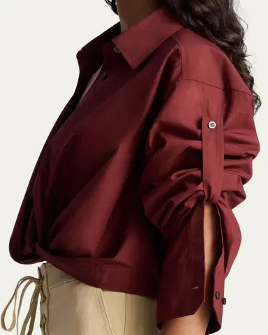 A.L.C. Leo Gathered Button-Front Top | Thumbnail 5