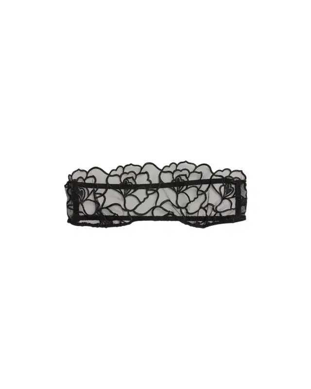 Petite Chou Embroidered Stretch Tulle Bandeau