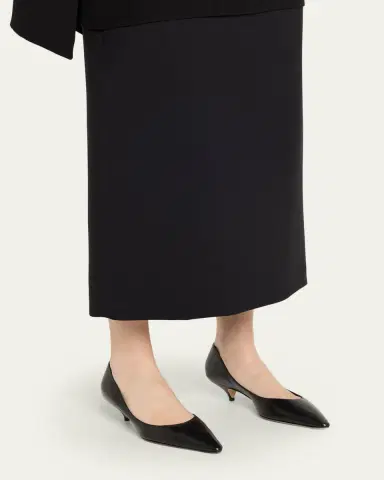 The Row Liisa Leather Kitten-Heel Pumps | Thumbnail 2 The Row Liisa Leather Kitten-Heel Pumps | Thumbnail 2