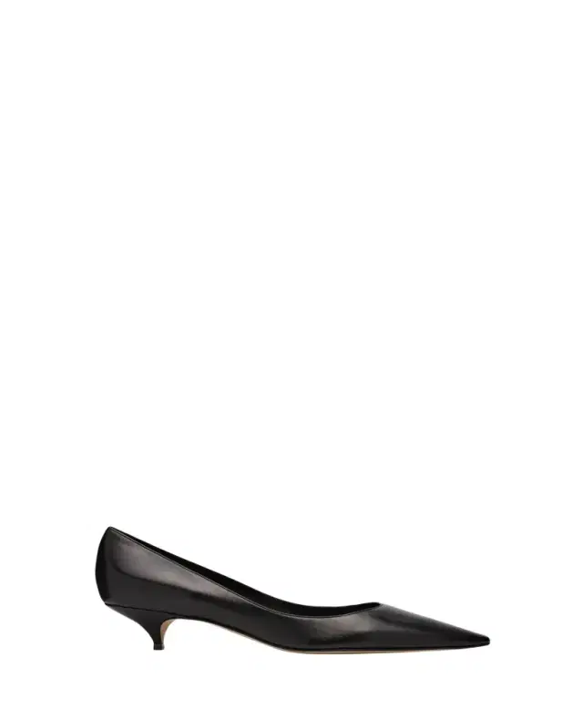 THE ROW Liisa Leather Kitten-Heel Pumps