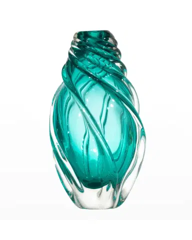 Dale Tiffany Aqua Swirl Art Glass Vase | Thumbnail 2