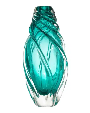 Dale Tiffany Aqua Swirl Art Glass Vase | Thumbnail 1