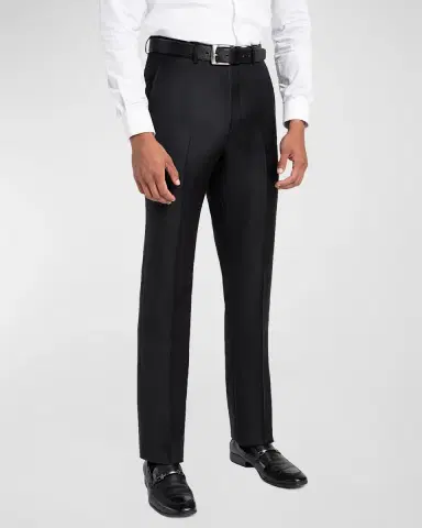 Santorelli Men's Loro Piana Wool Comfort Waistband Trousers | Thumbnail 4 Santorelli Men's Loro Piana Wool Comfort Waistband Trousers | Thumbnail 4