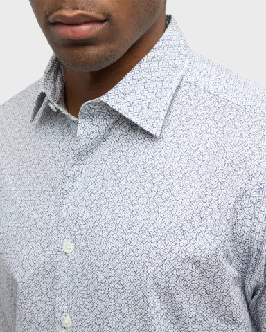 Rodd & Gunn Men's Rowallan Cotton Geometric-Print Sport Shirt | Thumbnail 4 Rodd & Gunn Men's Rowallan Cotton Geometric-Print Sport Shirt | Thumbnail 4