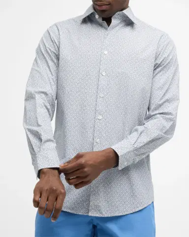 Rodd & Gunn Men's Rowallan Cotton Geometric-Print Sport Shirt | Thumbnail 5 Rodd & Gunn Men's Rowallan Cotton Geometric-Print Sport Shirt | Thumbnail 5