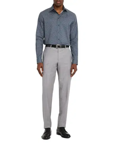 Emporio Armani Men's Stretch Poplin Geometric Sport Shirt | Thumbnail 1