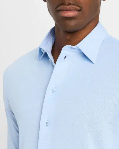 Emporio Armani Men's Pique Jersey Micro-Dot Sport Shirt | Thumbnail 3 Emporio Armani Men's Pique Jersey Micro-Dot Sport Shirt | Thumbnail 3