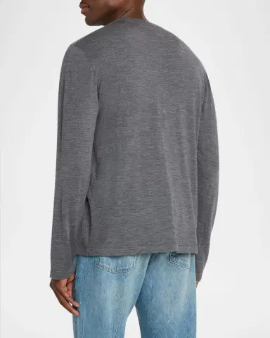 Ferragamo Men's Extra-Fine Wool Crewneck Sweater | Thumbnail 2 Ferragamo Men's Extra-Fine Wool Crewneck Sweater | Thumbnail 2