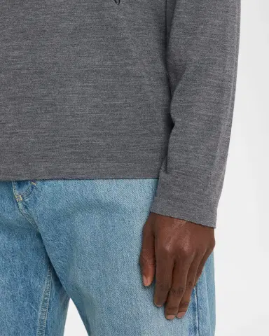 Ferragamo Men's Extra-Fine Wool Crewneck Sweater | Thumbnail 4 Ferragamo Men's Extra-Fine Wool Crewneck Sweater | Thumbnail 4