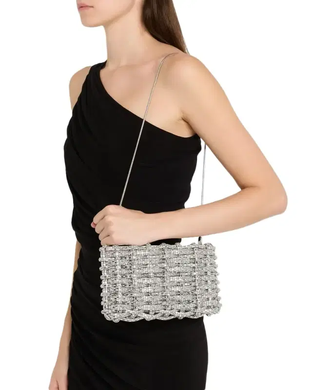 Morgan Woven Rhinestone Clutch Bag