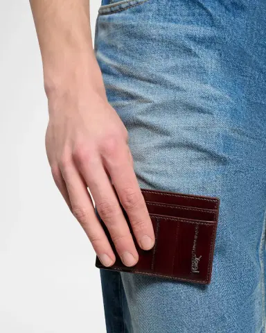 Saint Laurent Men's Tiny Cassandre Leather Card Case | Thumbnail 2 Saint Laurent Men's Tiny Cassandre Leather Card Case | Thumbnail 2