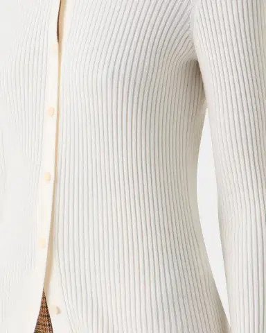 Akris punto Merino Wool Rib Collared Cardigan | Thumbnail 4 Akris punto Merino Wool Rib Collared Cardigan | Thumbnail 4