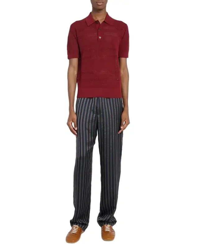 Men's Stripe Mesh Short-Sleeve Shirt