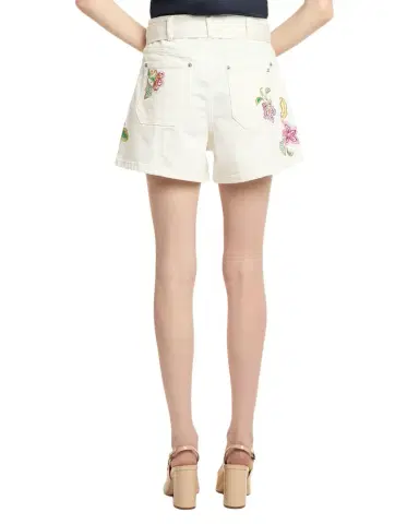 Cinq à Sept Beth Embroidered Jardin Boheme Denim Shorts | Thumbnail 1 Cinq à Sept Beth Embroidered Jardin Boheme Denim Shorts | Thumbnail 1