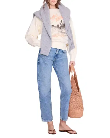 Anine Bing Harry Shrunken Crewneck Sweatshirt | Thumbnail 1 Anine Bing Harry Shrunken Crewneck Sweatshirt | Thumbnail 1