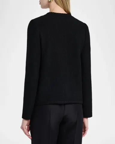 Misook Relaxed Braid-Trim Tweed Jacket | Thumbnail 2 Misook Relaxed Braid-Trim Tweed Jacket | Thumbnail 2