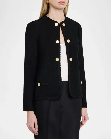 Misook Relaxed Braid-Trim Tweed Jacket | Thumbnail 3 Misook Relaxed Braid-Trim Tweed Jacket | Thumbnail 3