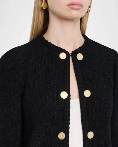 Misook Relaxed Braid-Trim Tweed Jacket | Thumbnail 4 Misook Relaxed Braid-Trim Tweed Jacket | Thumbnail 4