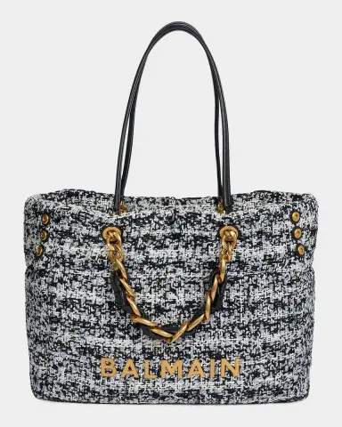 Balmain 1945 Soft Tweed Tote Bag | Thumbnail 7