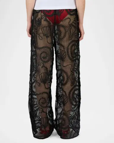 Ganni Embroidered Sheer Net Pants | Thumbnail 2 Ganni Embroidered Sheer Net Pants | Thumbnail 2
