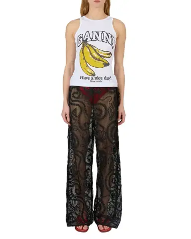 Ganni Embroidered Sheer Net Pants | Thumbnail 1 Ganni Embroidered Sheer Net Pants | Thumbnail 1