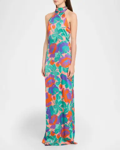 Ramy Brook Tatiana Floral-Print Halter Gown | Thumbnail 3 Ramy Brook Tatiana Floral-Print Halter Gown | Thumbnail 3