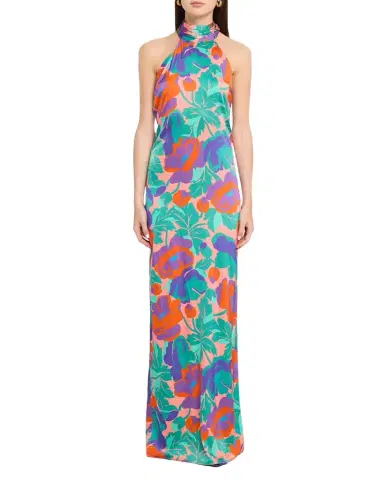 Ramy Brook Tatiana Floral-Print Halter Gown | Thumbnail 1 Ramy Brook Tatiana Floral-Print Halter Gown | Thumbnail 1