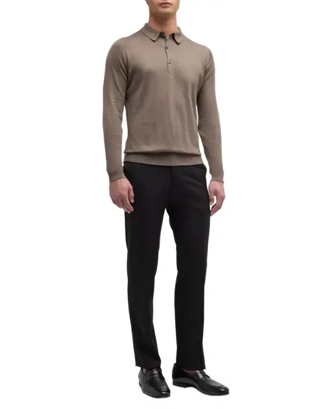 Basic Flat-Front Wool Trousers