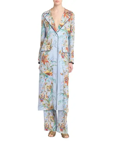 Etro Floral Jersey Single-Breasted Long Coat | Thumbnail 1 Etro Floral Jersey Single-Breasted Long Coat | Thumbnail 1