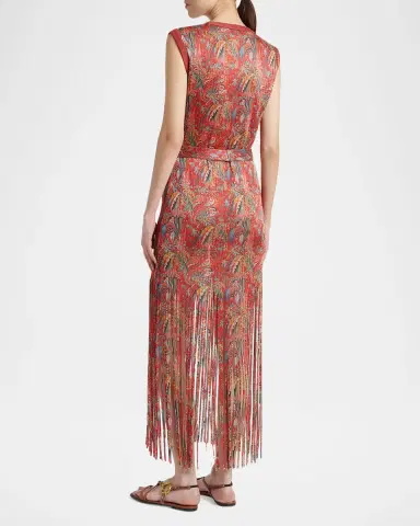 Etro Sleeveless Paisley-Print Knit Fringed Midi Dress | Thumbnail 2 Etro Sleeveless Paisley-Print Knit Fringed Midi Dress | Thumbnail 2