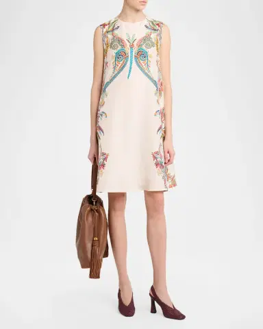 Etro Paisley-Print Silk Sleeveless Shift Dress | Thumbnail 3 Etro Paisley-Print Silk Sleeveless Shift Dress | Thumbnail 3