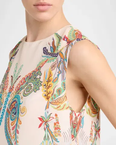 Etro Paisley-Print Silk Sleeveless Shift Dress | Thumbnail 4 Etro Paisley-Print Silk Sleeveless Shift Dress | Thumbnail 4