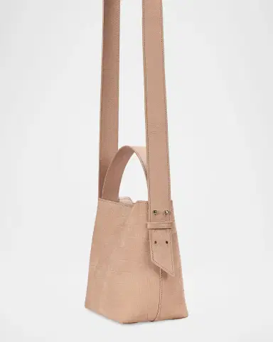 GiGi New York Selena Croc-Embossed Nubuck Leather Bucket Bag | Thumbnail 3 GiGi New York Selena Croc-Embossed Nubuck Leather Bucket Bag | Thumbnail 3