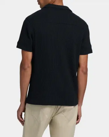Vince Men's Macro Waffle Knit Short-Sleeve Shirt | Thumbnail 2 Vince Men's Macro Waffle Knit Short-Sleeve Shirt | Thumbnail 2