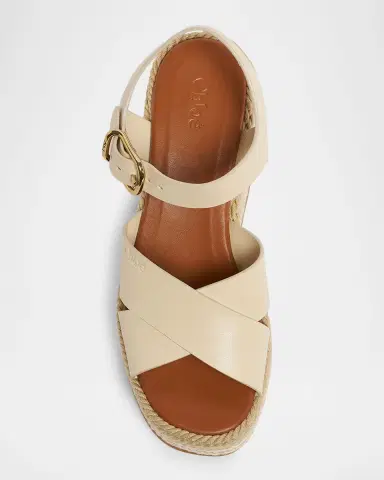 Chloé Isla Leather Espadrille Wedge Sandals | Thumbnail 3