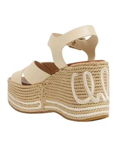 Chloé Isla Leather Espadrille Wedge Sandals | Thumbnail 1