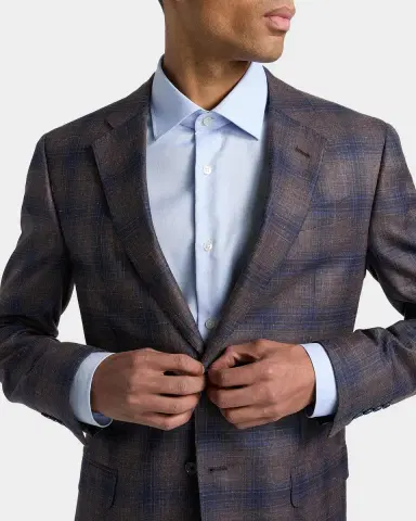 Emporio Armani Plaid Single-Breasted Jacket | Thumbnail 4 Emporio Armani Plaid Single-Breasted Jacket | Thumbnail 4