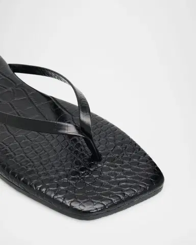 TKEES Lily Leather Square-Toe Thong Sandals | Thumbnail 5