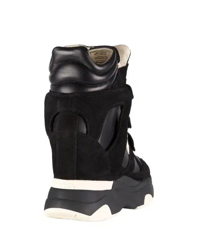 Balskee Leather and Suede High-Top Wedge Sneakers