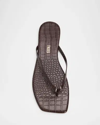 TKEES Lily Leather Square-Toe Thong Sandals | Thumbnail 5