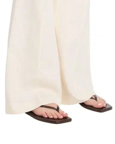 TKEES Lily Leather Square-Toe Thong Sandals | Thumbnail 1