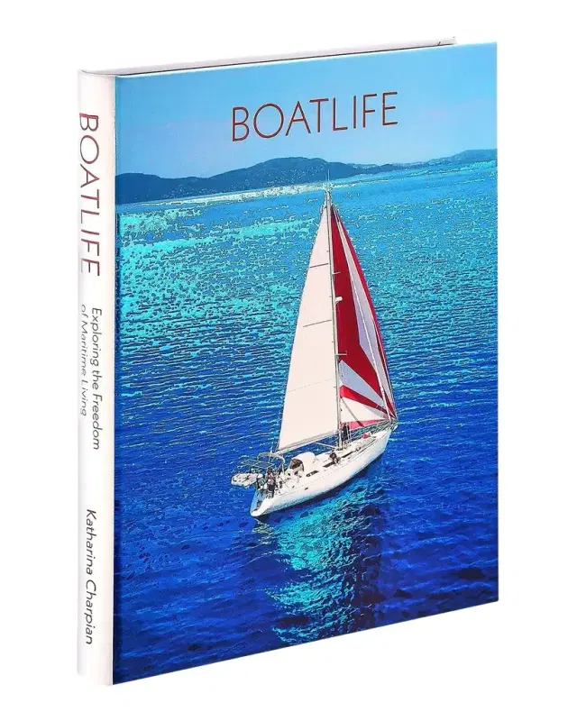 Graphic Image "Boatlife: Exploring the Freedom of Maritime Living" Leather-Bound Book by Katharina Charpian