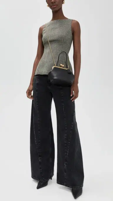 Coach Glovetanned Leather Kisslock Frame Bag Black One Size | Thumbnail 4