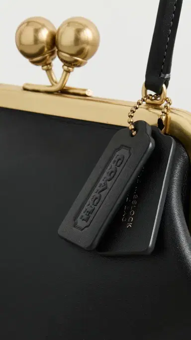Coach Glovetanned Leather Kisslock Frame Bag Black One Size | Thumbnail 6