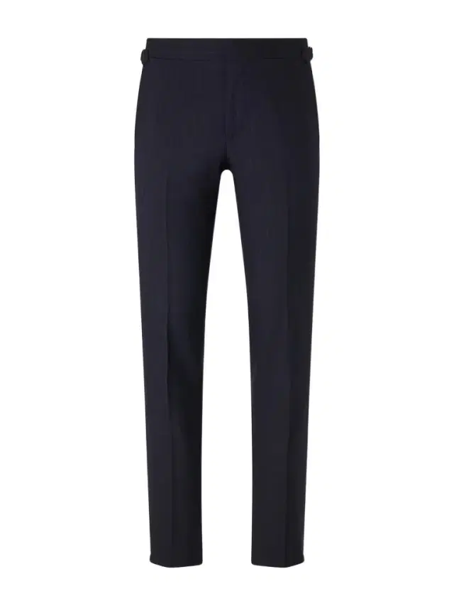 Straight-Leg Pleated Striped Wool Trousers - Men