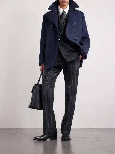 Tom Ford Atticus Slim-Fit Double-Breasted Striped Wool-Twill Suit Jacket - Men | Thumbnail 2