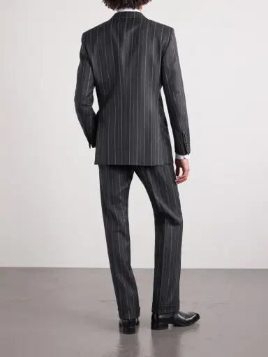 Tom Ford Atticus Slim-Fit Double-Breasted Striped Wool-Twill Suit Jacket - Men | Thumbnail 4
