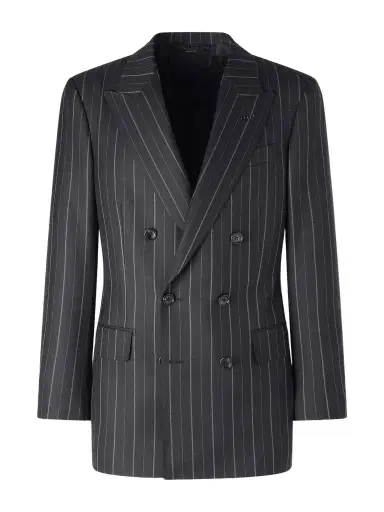 Tom Ford Atticus Slim-Fit Double-Breasted Striped Wool-Twill Suit Jacket - Men | Thumbnail 1